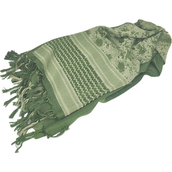 ⚡Men Green Camo 100% Cotton Military Shemagh Tactical Desert Keffiyeh Scarf Wrap - Picture 4 of 7